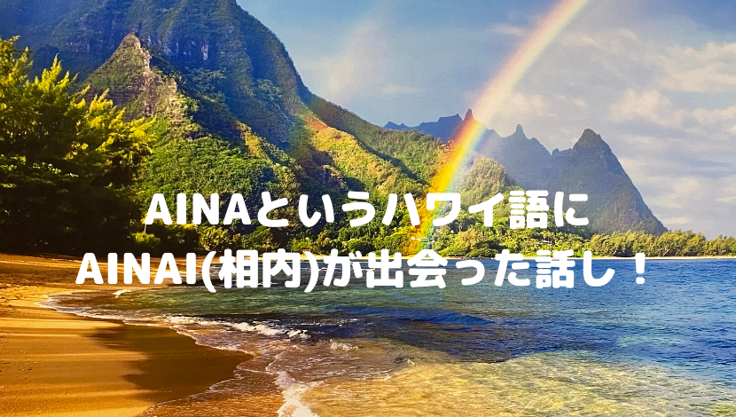 Ainaというハワイ語にainai 相内 が出会った話し ワークショップデザイナーの日常
